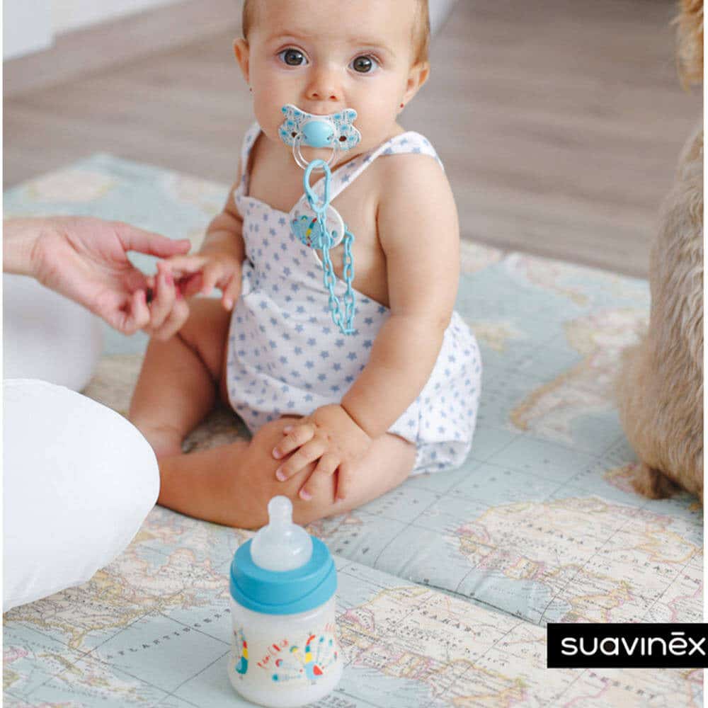 Suavinex - Phy Silicone Soother + Clip - Blue | 4-18 M
