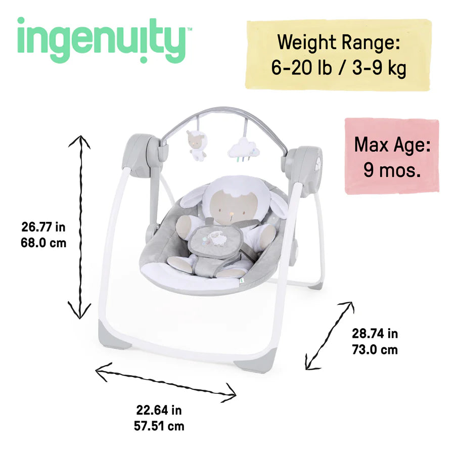 Ingenuity - Comfort 2 Go Portable Swing For Babies | 0-9 M