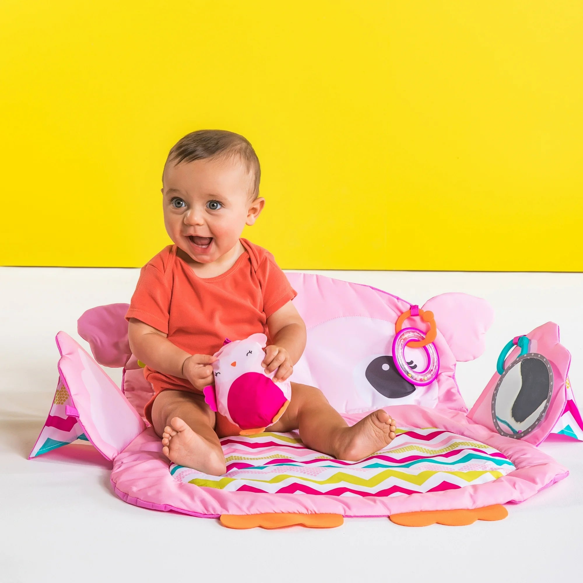 Bright Starts - Tummy Time Prop & Play | Pink | 0-36 M