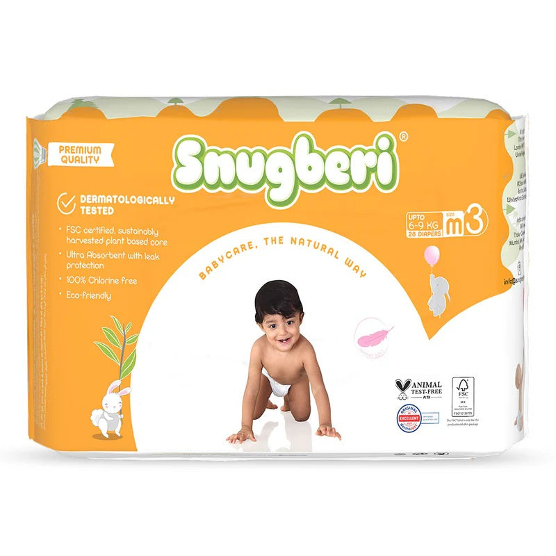 Snugberi Eco Friendly Diapers | Size 3 | Medium | 6 - 9 Kg
