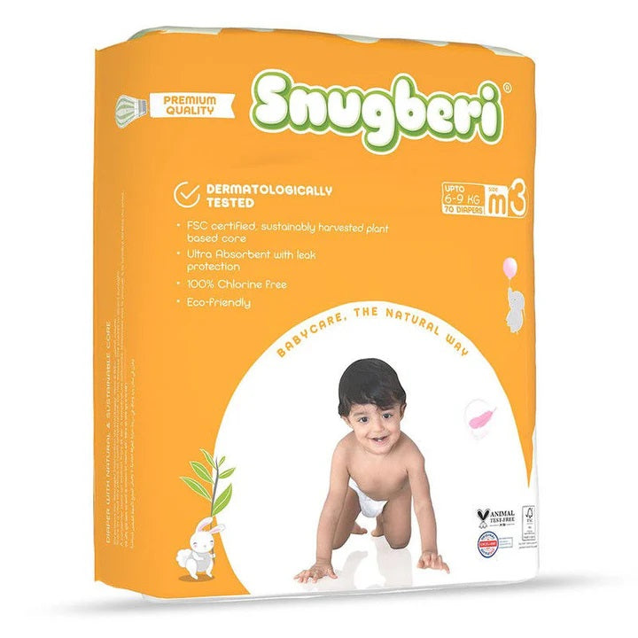 Snugberi Eco Friendly Diapers | Size 3 | Medium | 6 - 9 Kg