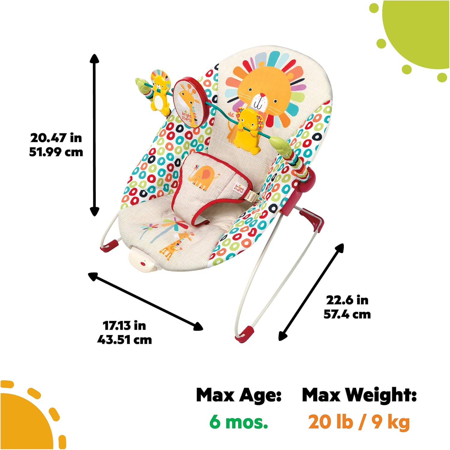 Bright Starts - Playful Pinwheels Bouncer | 0-6 M
