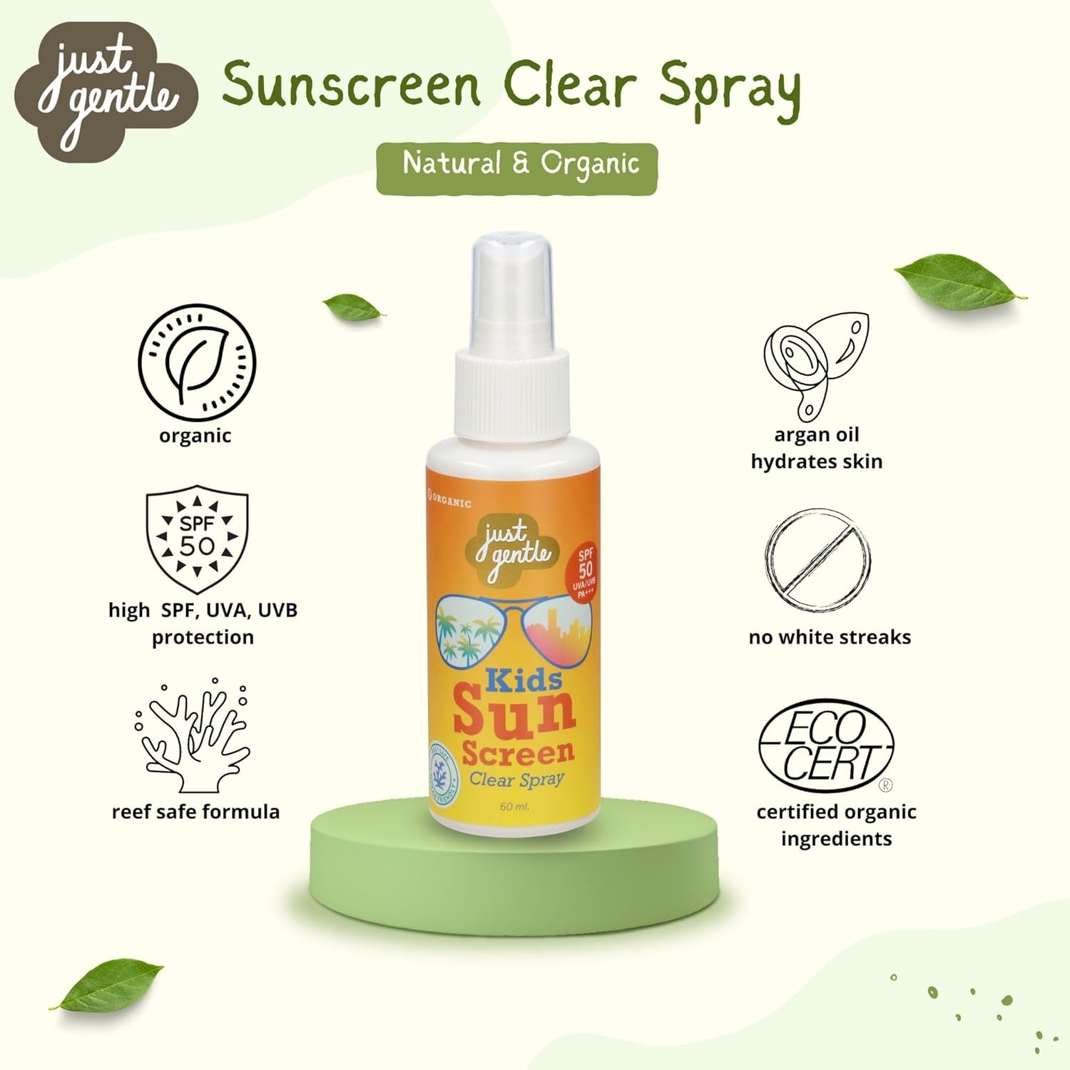 Just Gentle - Kids Sunscreen Clear Spray SPF 50 PA+++ Reef Safe