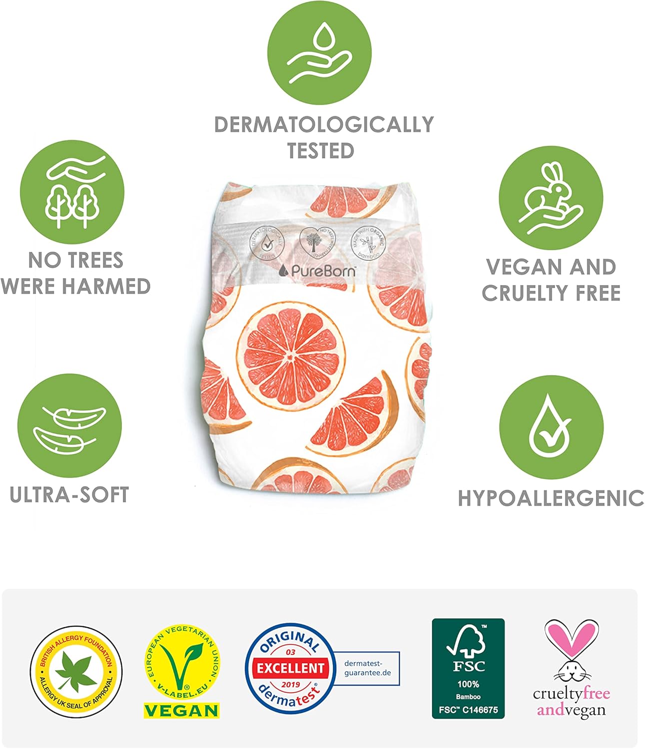 PureBorn - Size 5 Value Pack Nappy 11 - 18 Kg 88 Pcs | Leopard