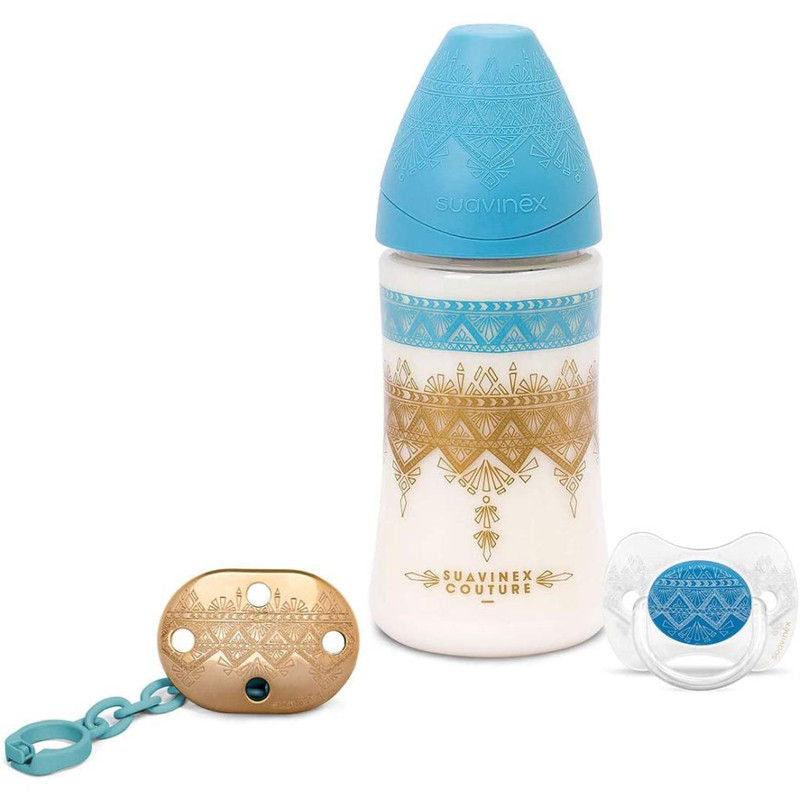 Suavinex - 270 ml Feed Bottle + Soother + Premium Clip Set