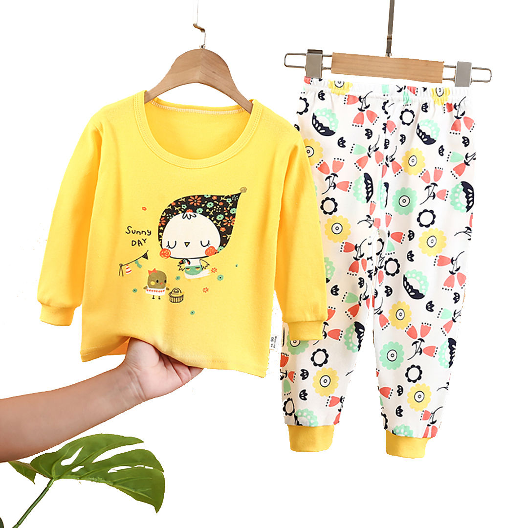 Ministry of Style - Sunshine Yellow and White Long sleeves 2 pc set for Boys