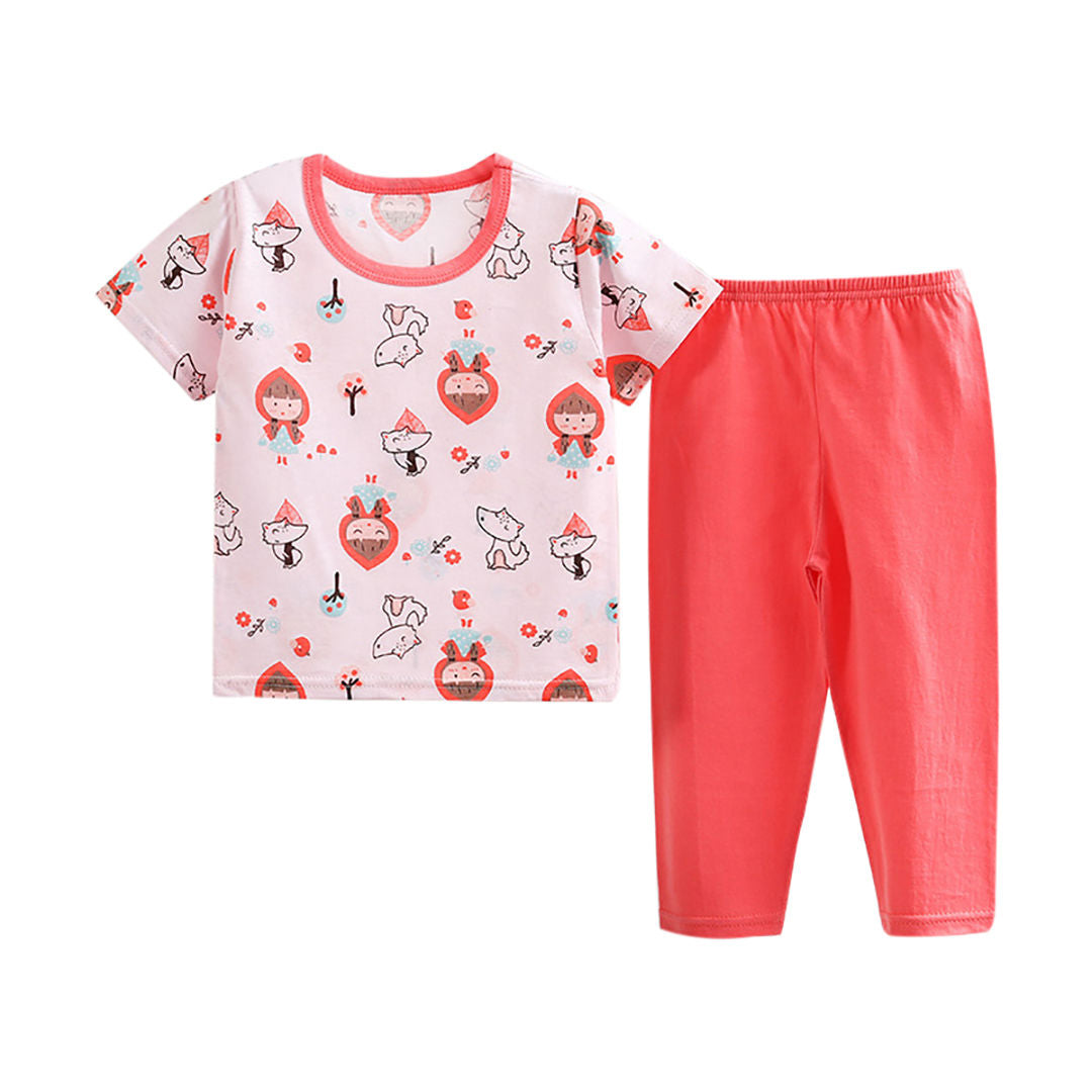 Ministry of Style - Red riding hood Pink Short sleeves 2 pc set for Girls