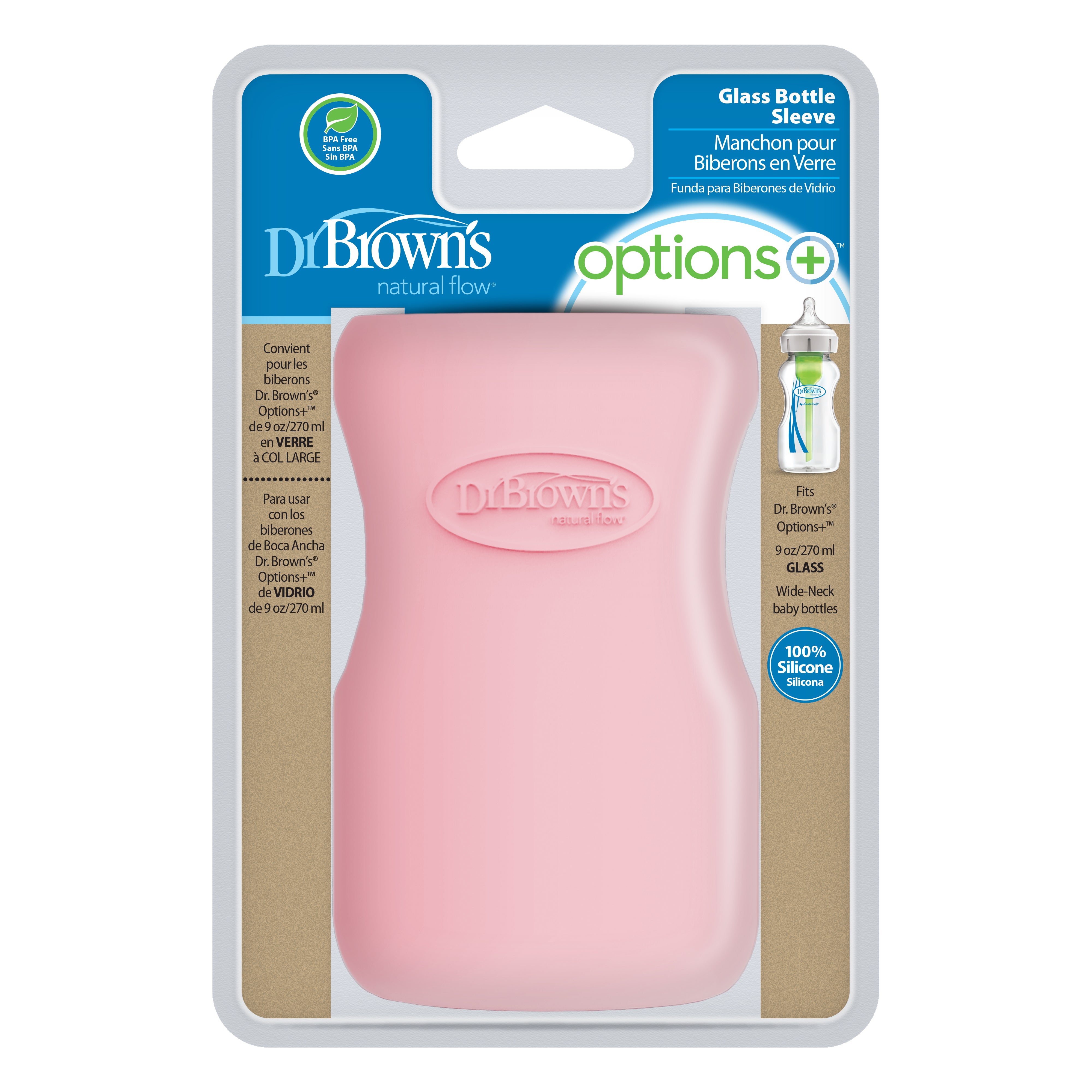 9 oz/270 ml W-N Glass Bottle Sleeve - Pink