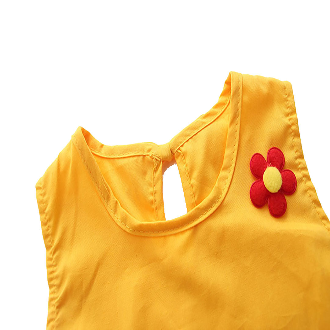 Ministry of Style - Summer Basics Solid Yellow Sleeveless dress for Girls - 5Y