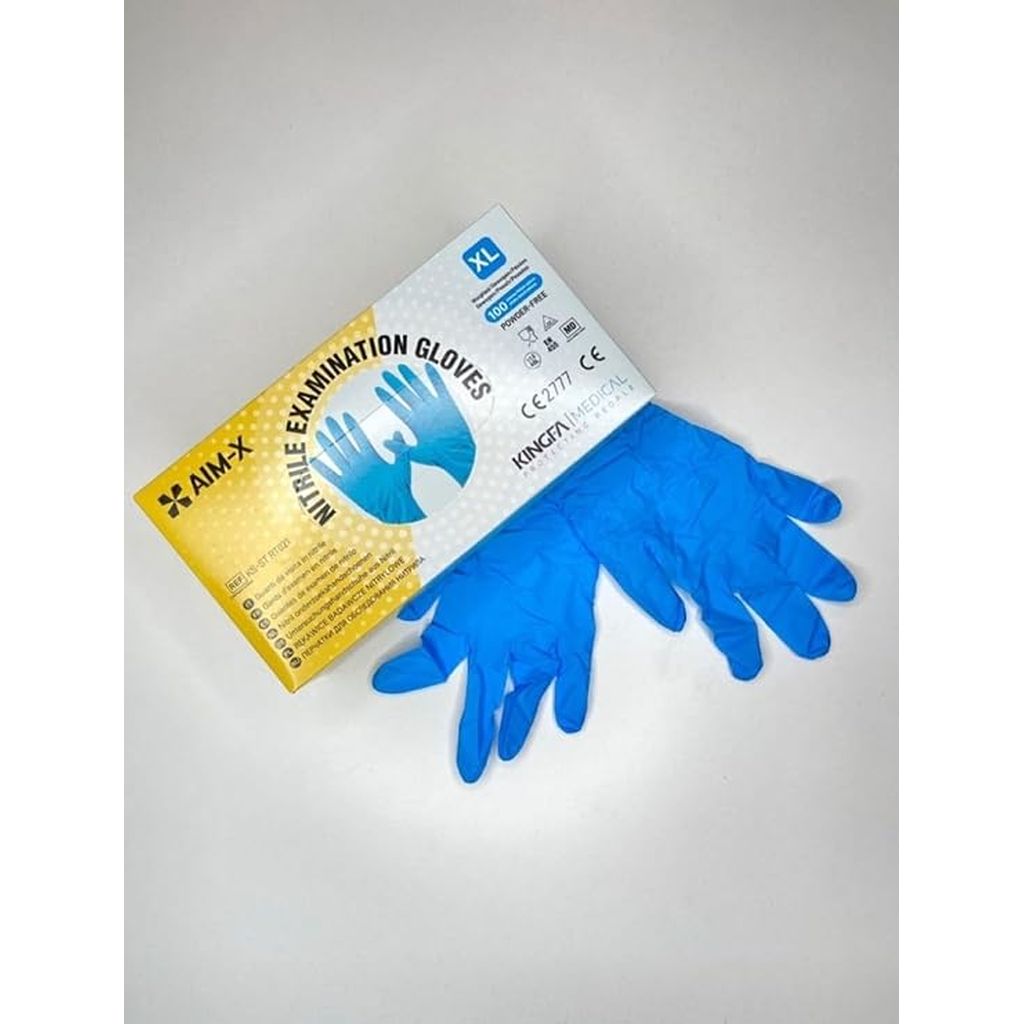 Aim-X Medical Nitrile Powder-Free Examination Gloves - L