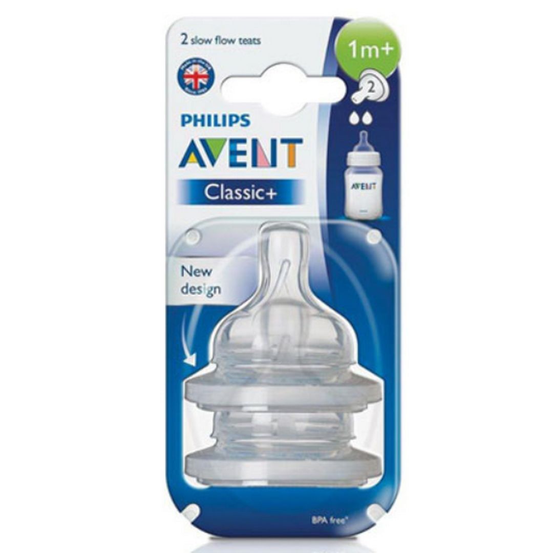 Philips Avent - Scf632/27 Anti Colic Teat | Slow Flow | 2 Holes Normal | Pack Of 2 | 1 M