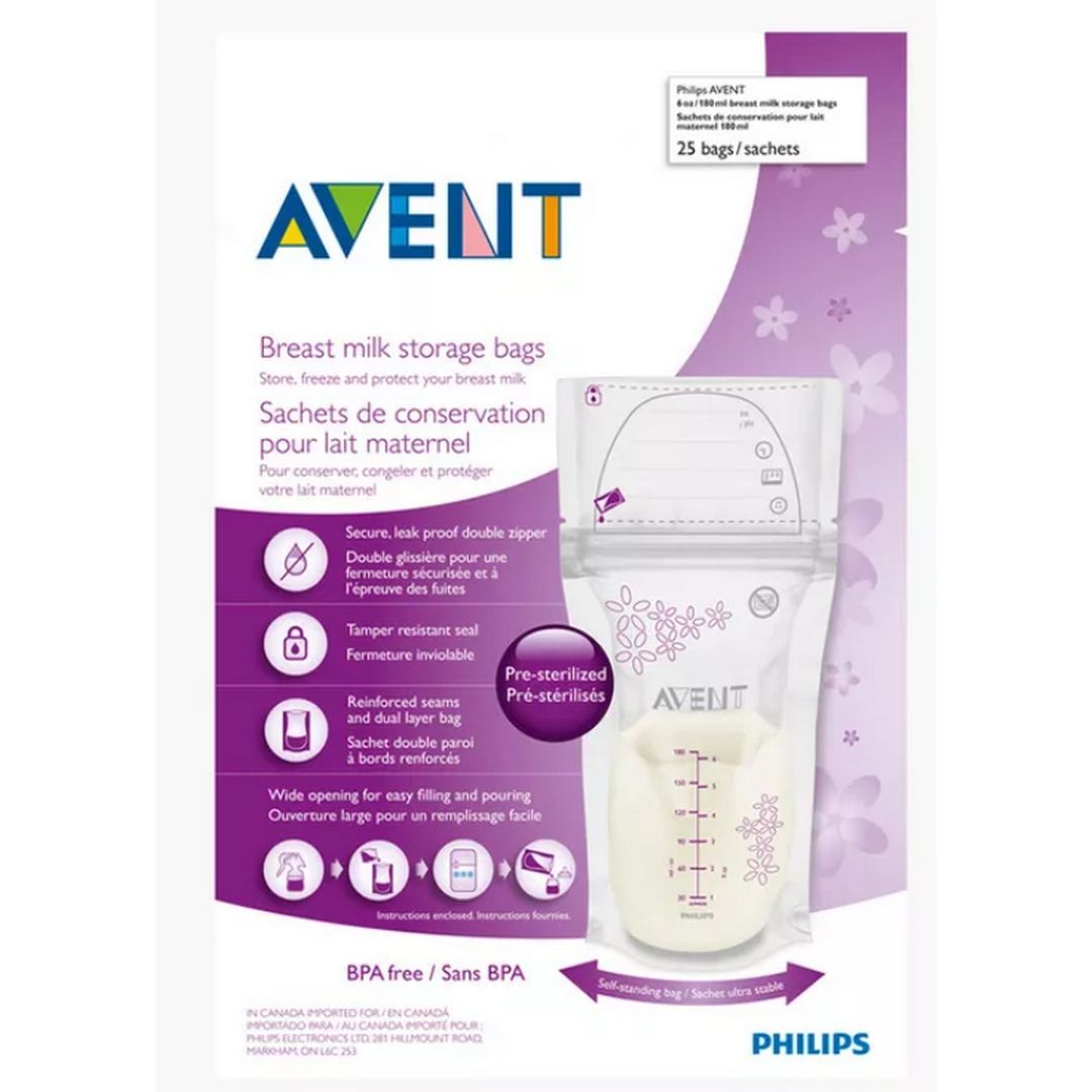 Philips Avent - Breast Milk Storage Bags | 180Ml | Pack Of 1 | 25 Bags
