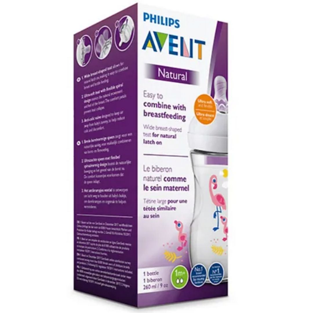Philips Avent - Natural 2.0 Bottle Flamingo | 260Ml | Pack Of 1