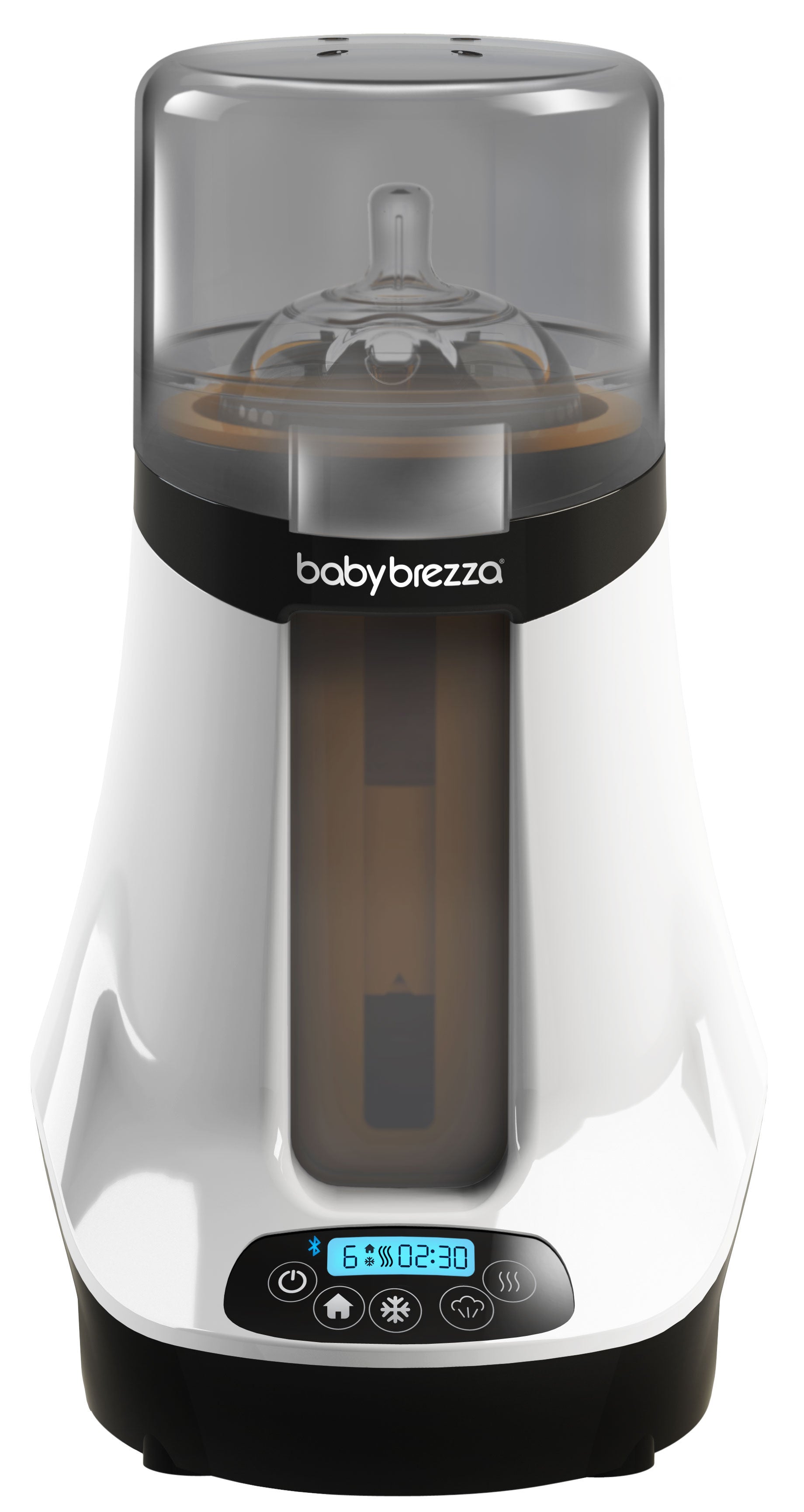 Baby Brezza Safe+Smart Baby Bottle Warmer, Black & White
