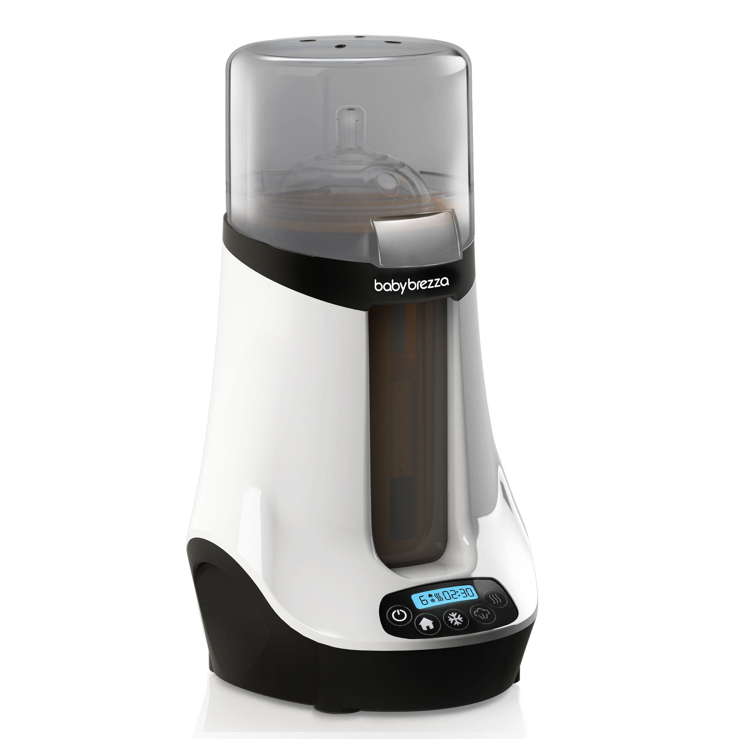 Baby Brezza Safe+Smart Baby Bottle Warmer, Black & White