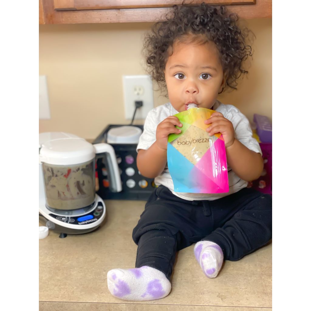 Baby Brezza Food pouch with Funnel - Pack of 10, Multicolor