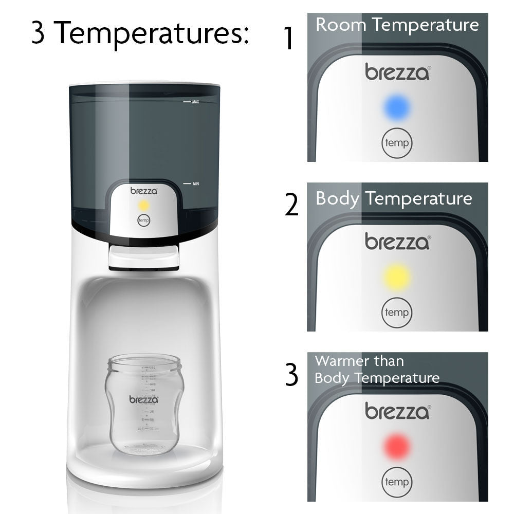 Baby Brezza Instant Formula Warmer For Baby Bottles, Black & White