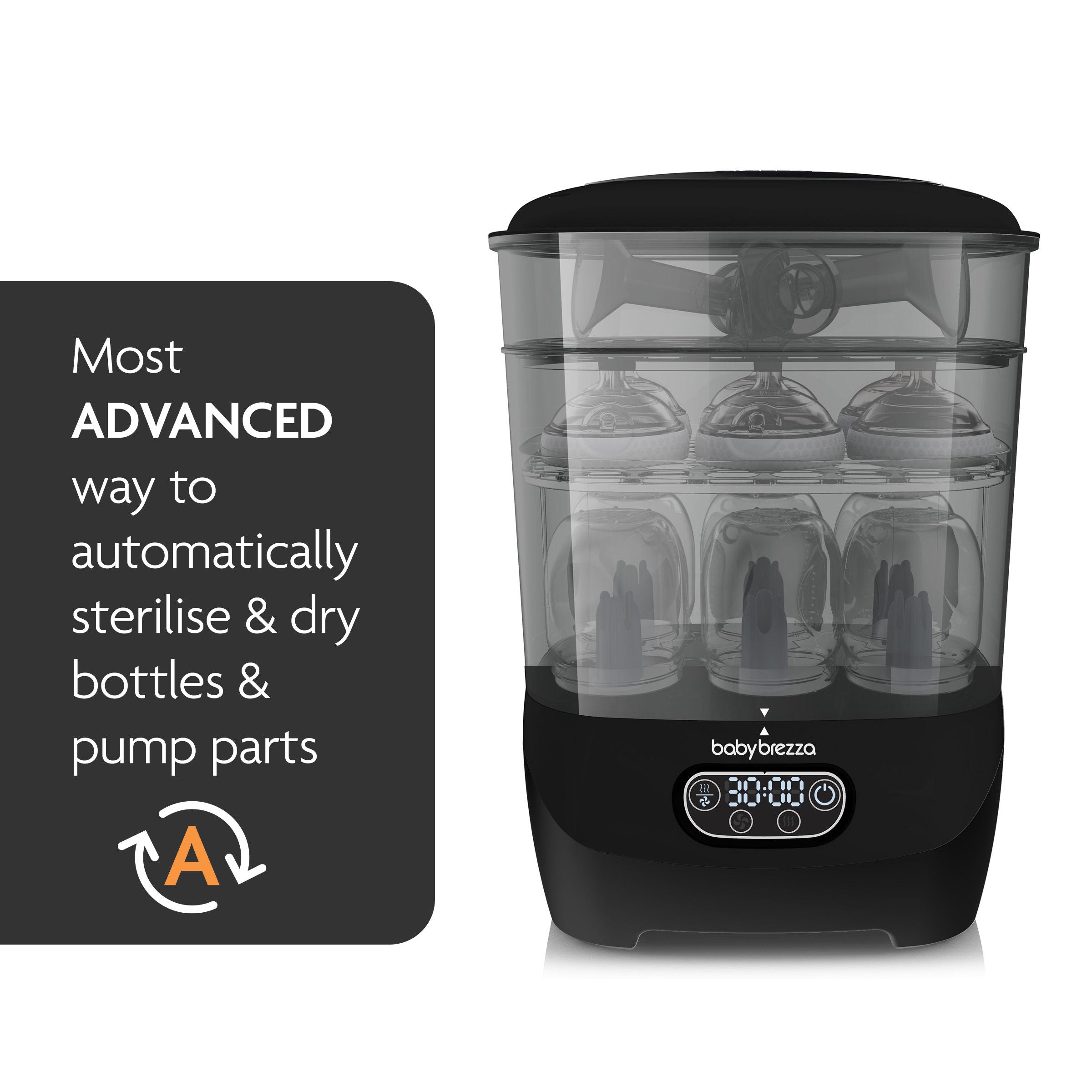 Baby Brezza One Step Baby Bottle Sterilizer and Dryer AdvancedPremium Black