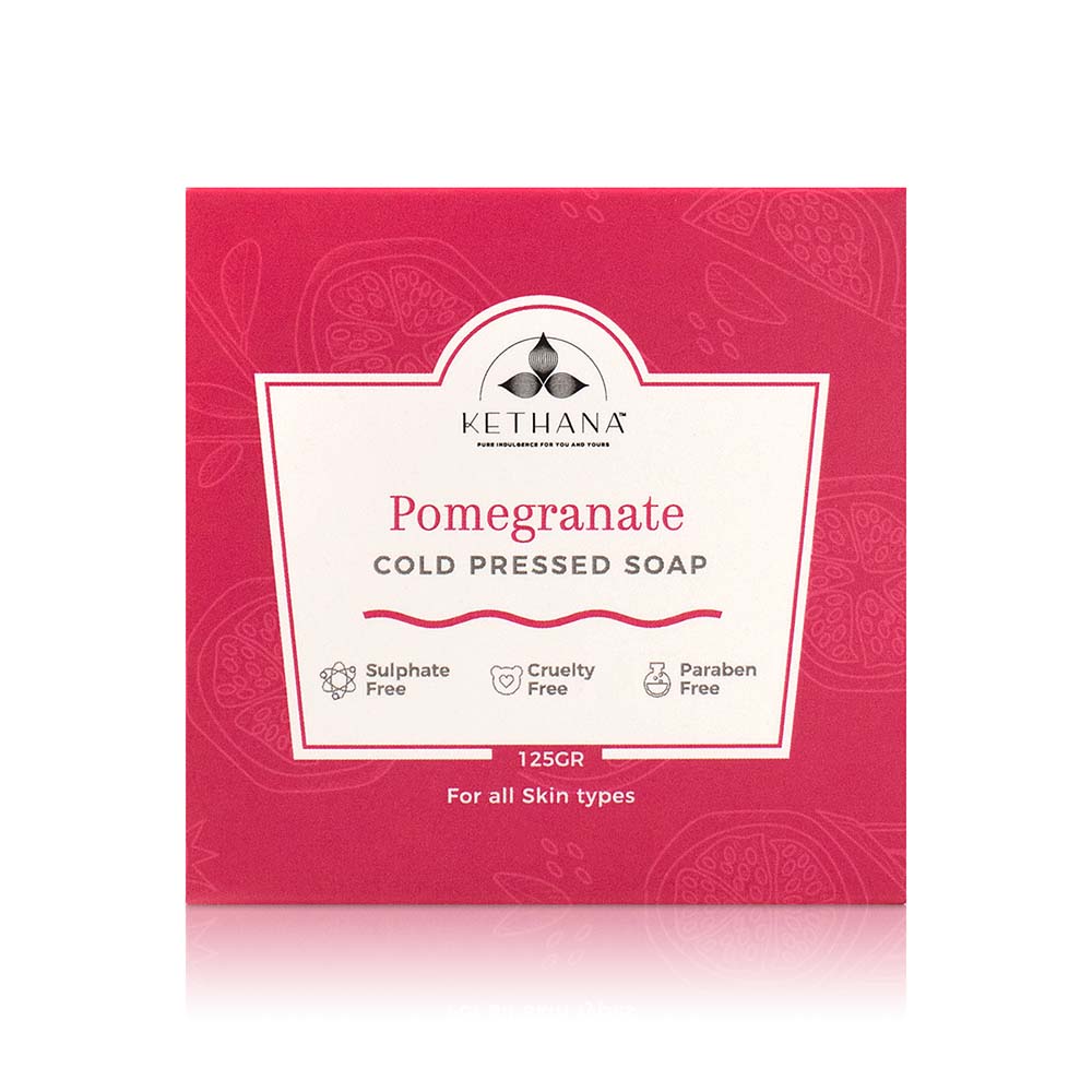 Kethana - Pomegranate  Refreshing Cleansing  Bar | Cold Pressed Soap | 125 gms