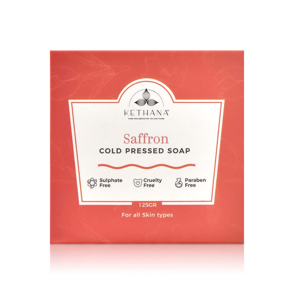 Kethana - Saffron Radiant Cleansing  Bar | Cold Pressed Soap| 125 gms