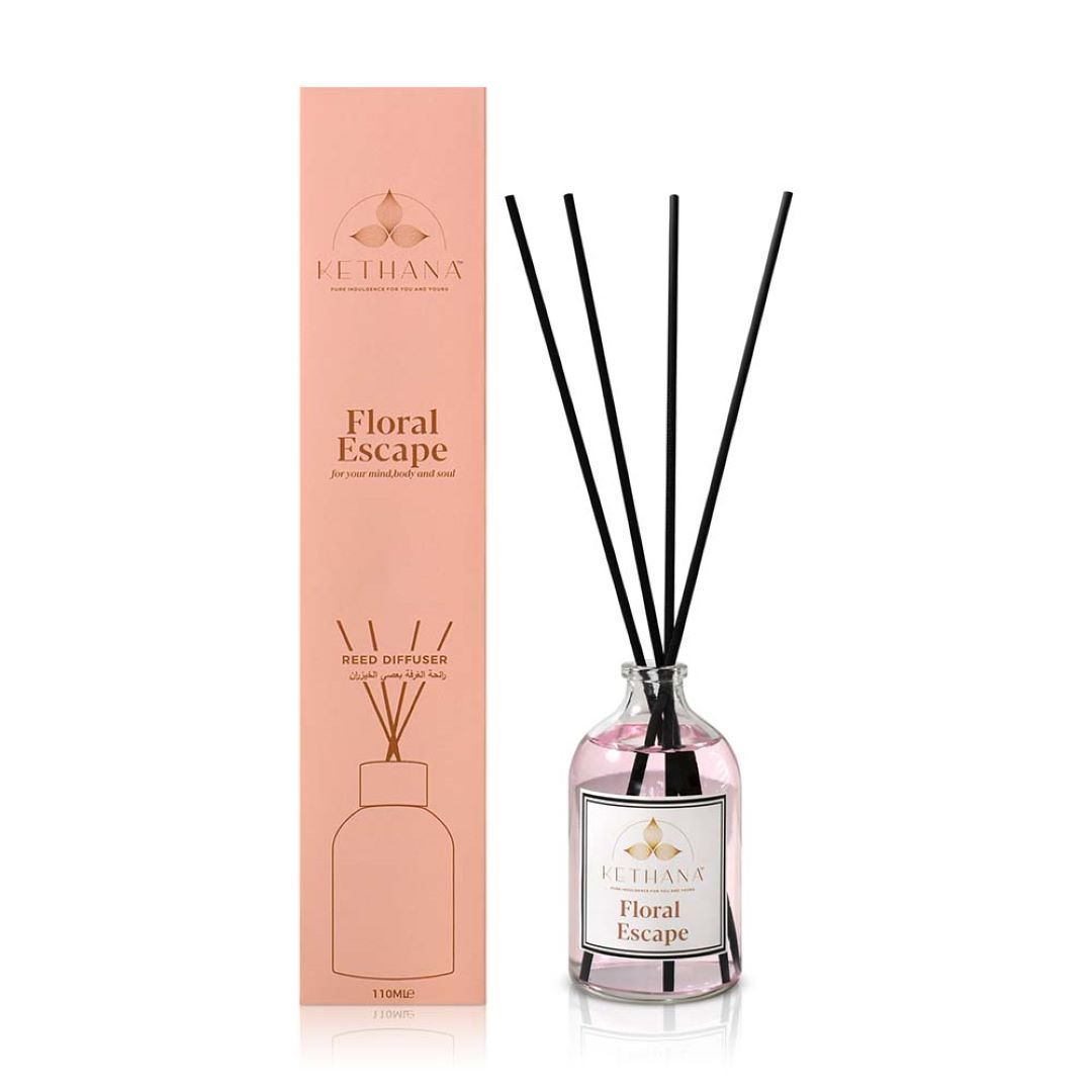 Kethana - Floral Escape Bamboo Reed Diffuser | Aromatherapy Home Fragrance | 110ml
