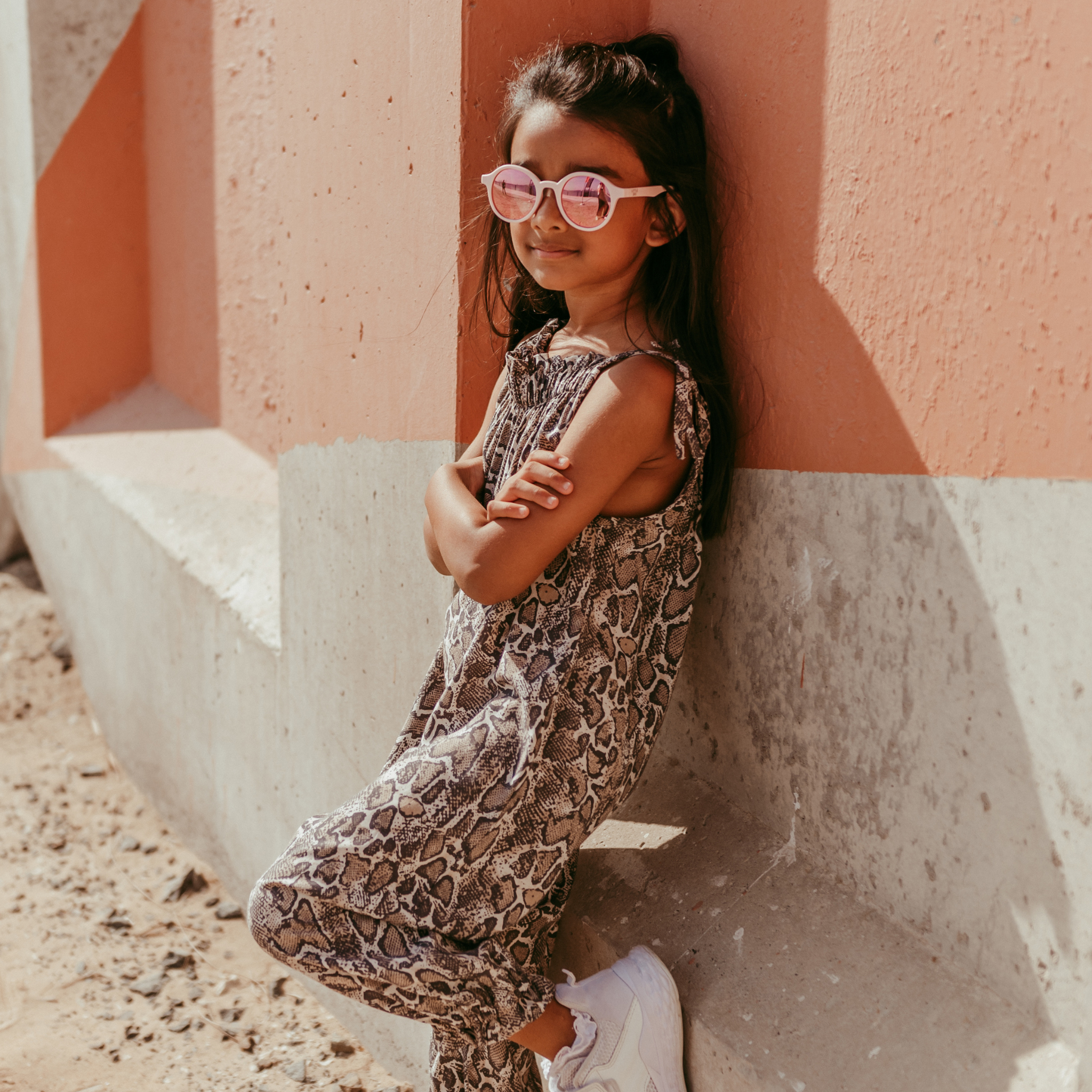 Little Sol+ - Cleo | Baby Pink Mirrored Kids Sunglasses