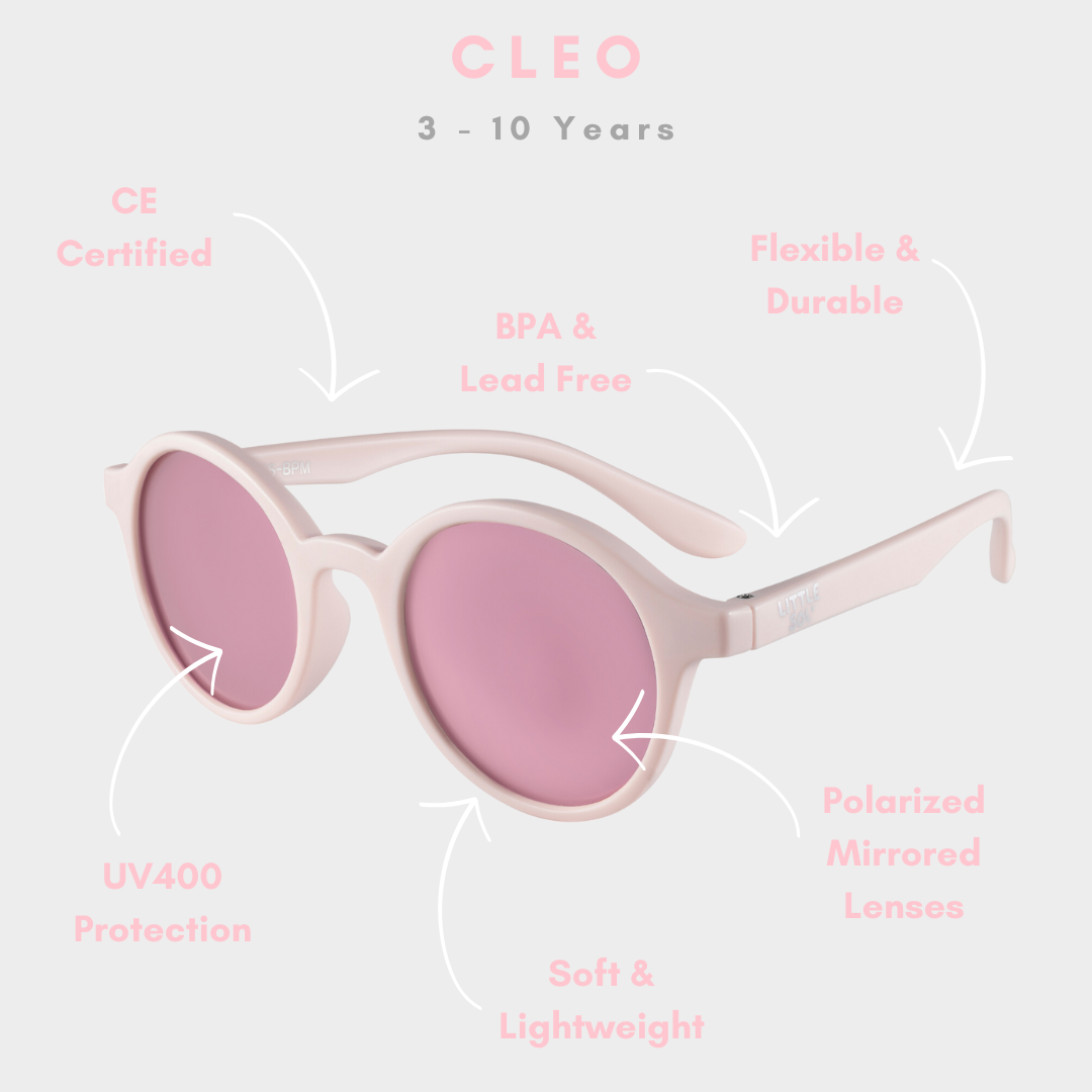 Little Sol+ - Cleo | Baby Pink Mirrored Kids Sunglasses