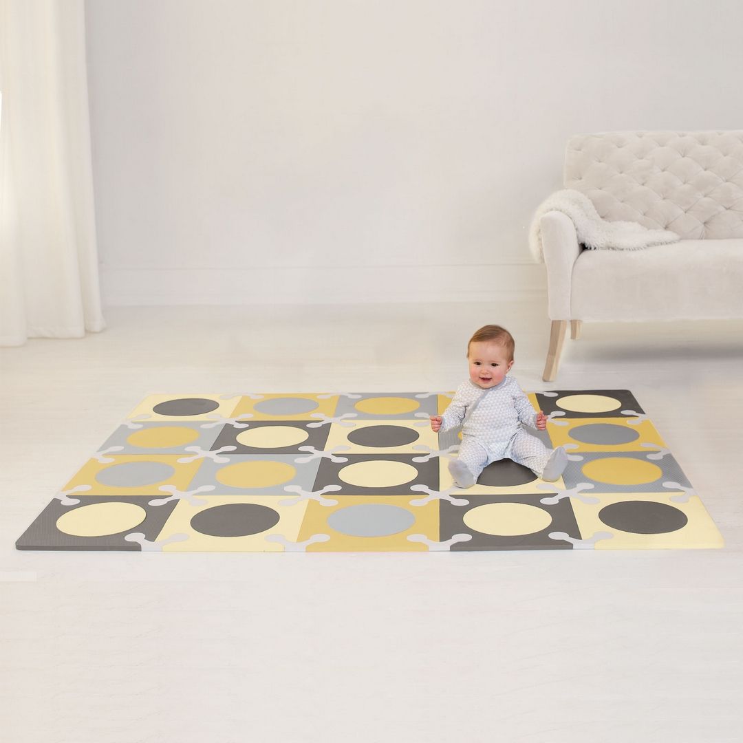 Skip Hop - Playspot Floor Tiles | Gold & Grey