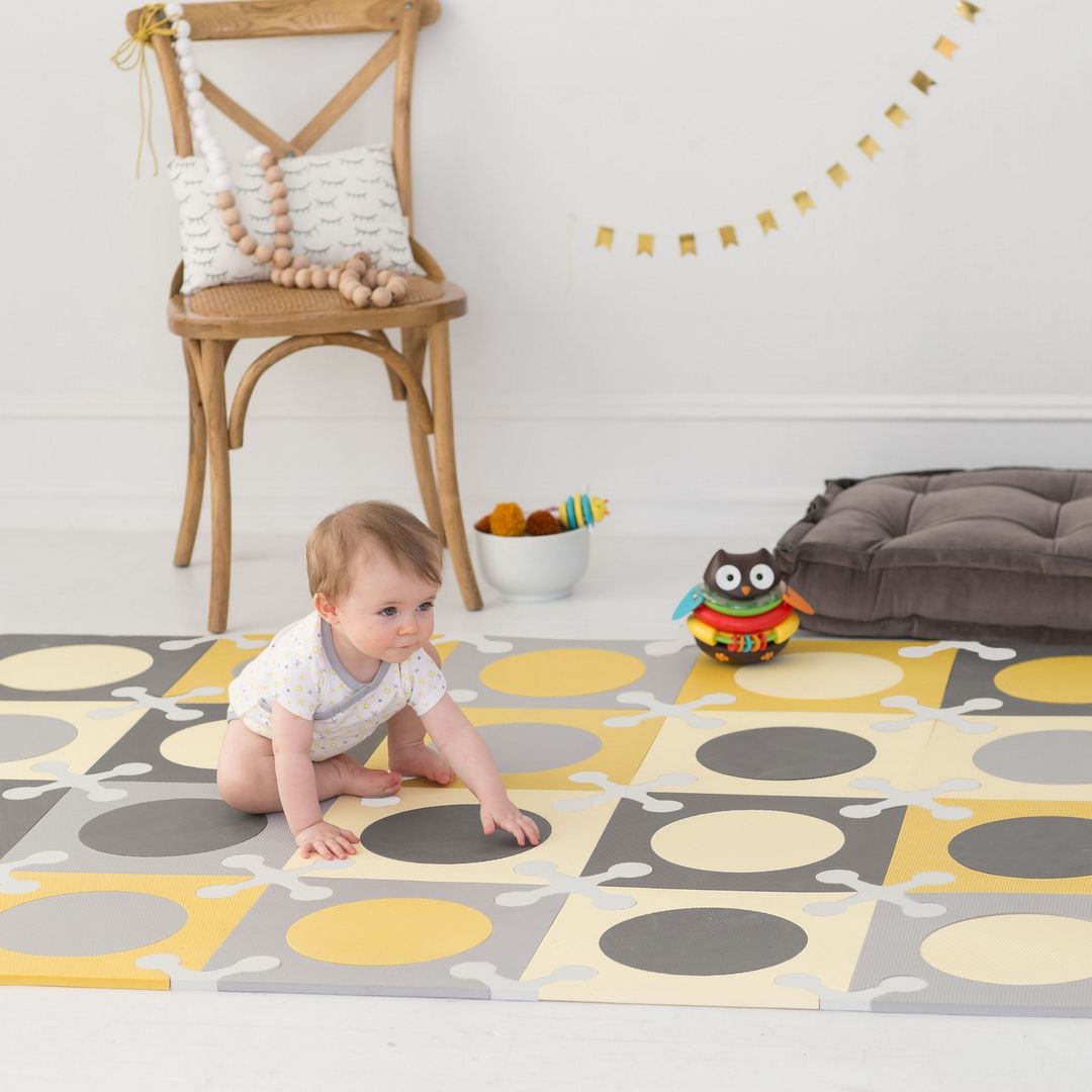 Skip Hop - Playspot Floor Tiles | Gold & Grey