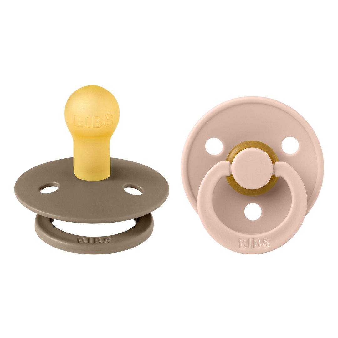 Bibs - Pack of 2 Latex Pacifier | Dark Oak & Blush | Size 1