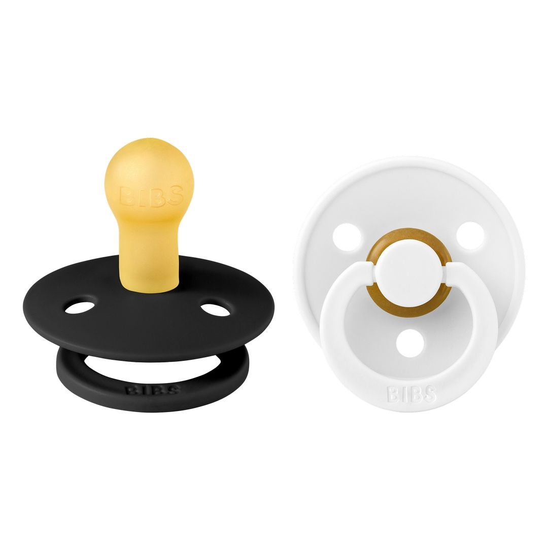Bibs -Pack of 2 Latex Pacifier | Black & White | Size 1