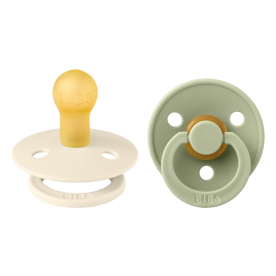 Bibs - Pack of 2 Latex Pacifier | Ivory & Sage | Size 1