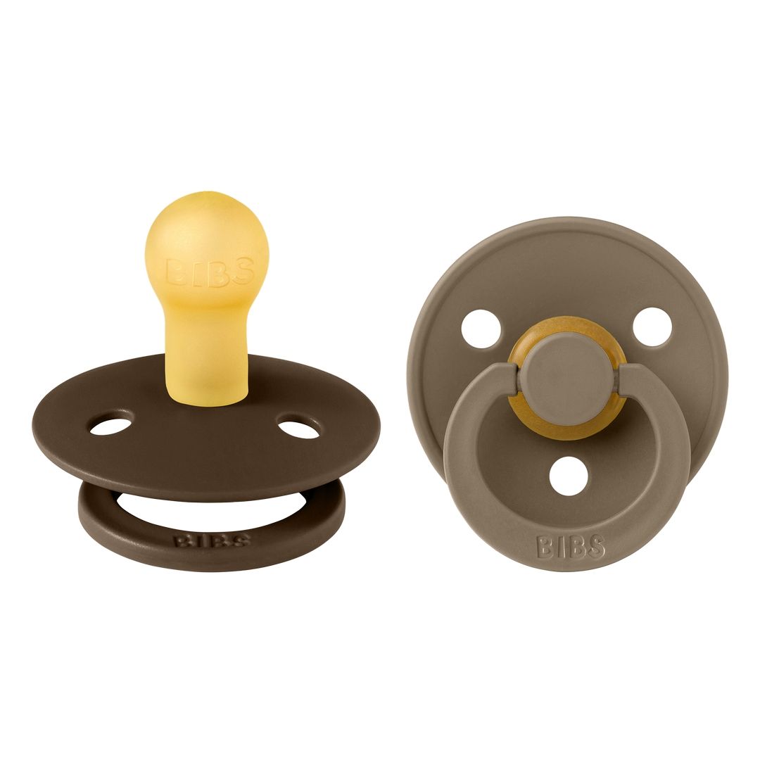 Bibs - Pack of 2 Latex Pacifier | Mocha & Dark Oak | Size 1