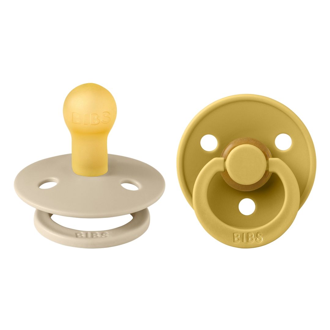 Bibs - Pack of 2 Latex Pacifier | Vanilla & Mustard | Size 1