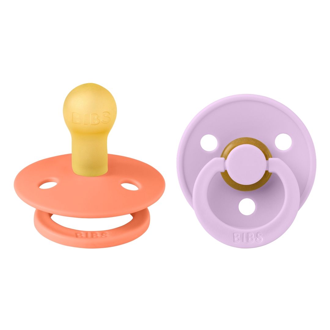 Bibs - Pack of 2 Latex Pacifier | Papaya & Violet Sky | Size 1