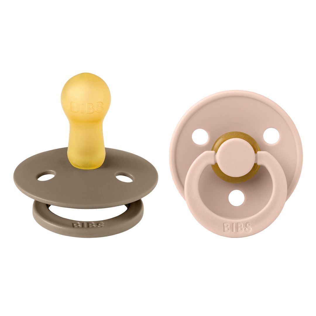 Bibs - Pack of 2 Latex Pacifier | Dark Oak & Blush | Size 2