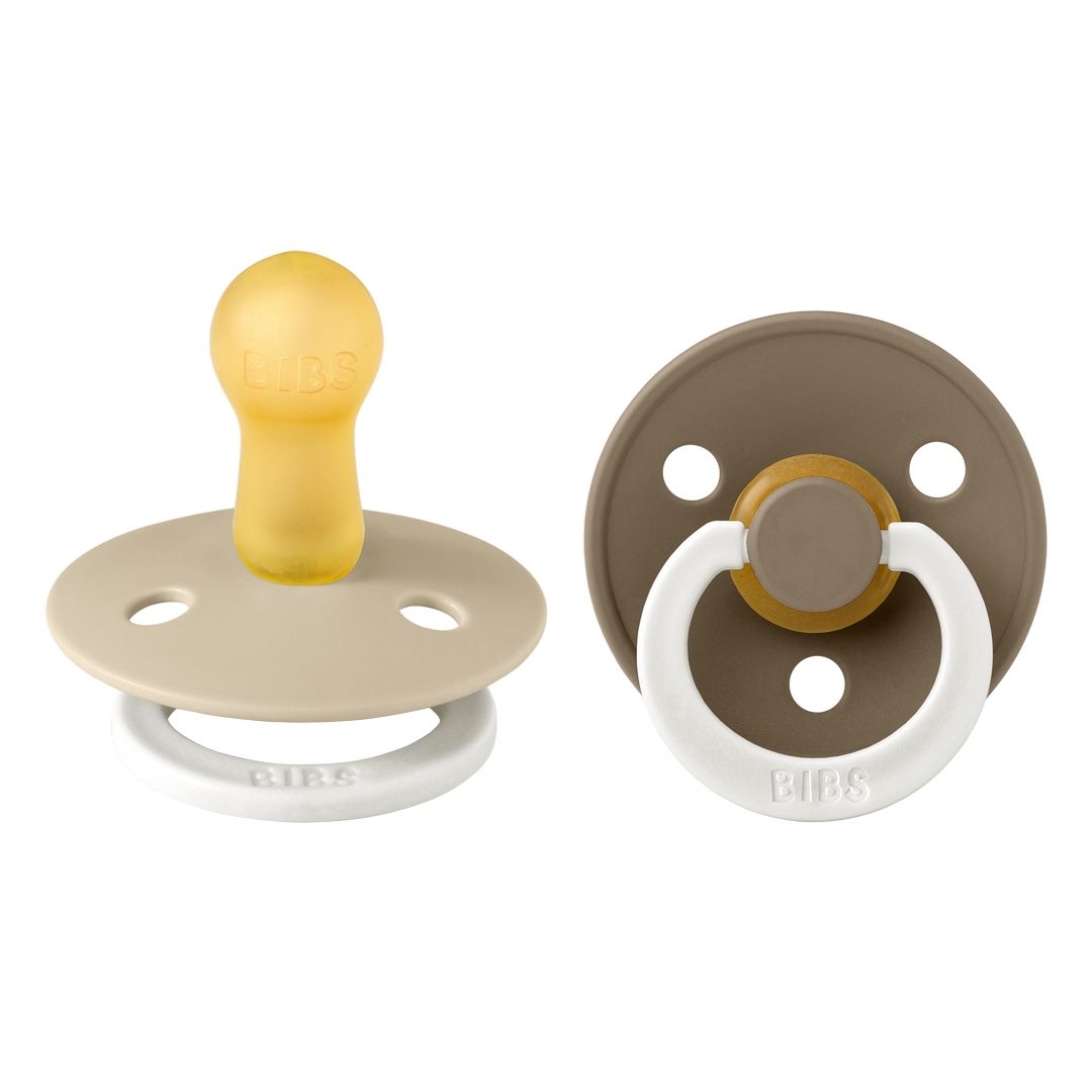 Bibs - Pack of 2 Latex Pacifier | Vanilla Glow & Dark Oak Glow | Size 2