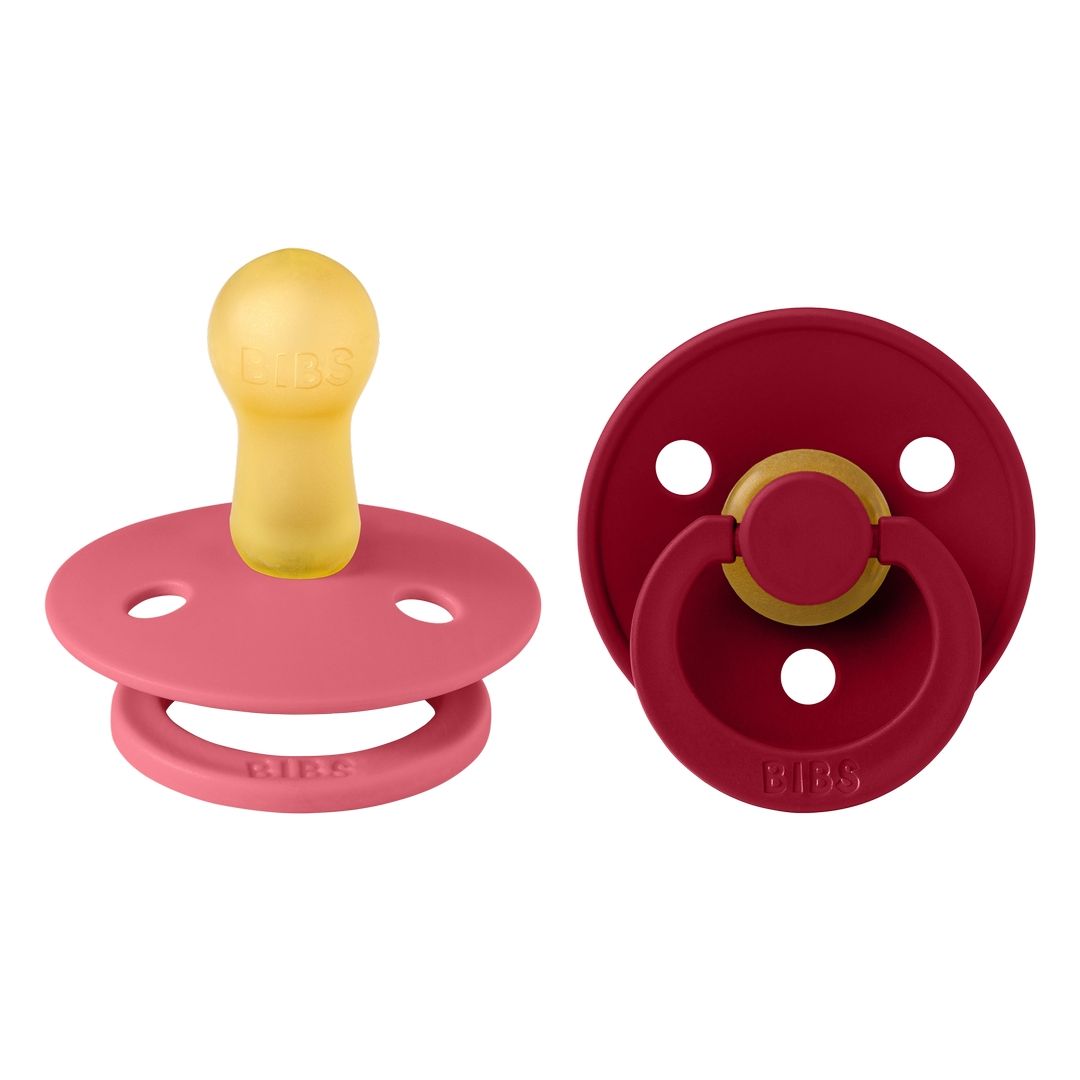 Bibs - Pack of 2 Latex Pacifier | Coral & Ruby | Size 2