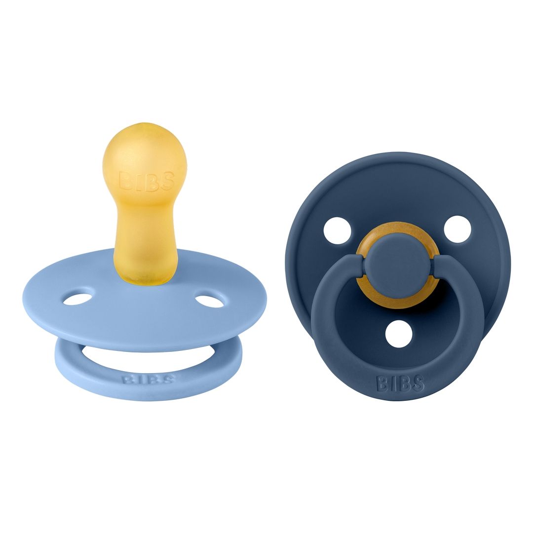 Bibs - Pack of 2 Latex Pacifier | Sky Blue & Steel Blue | Size 2