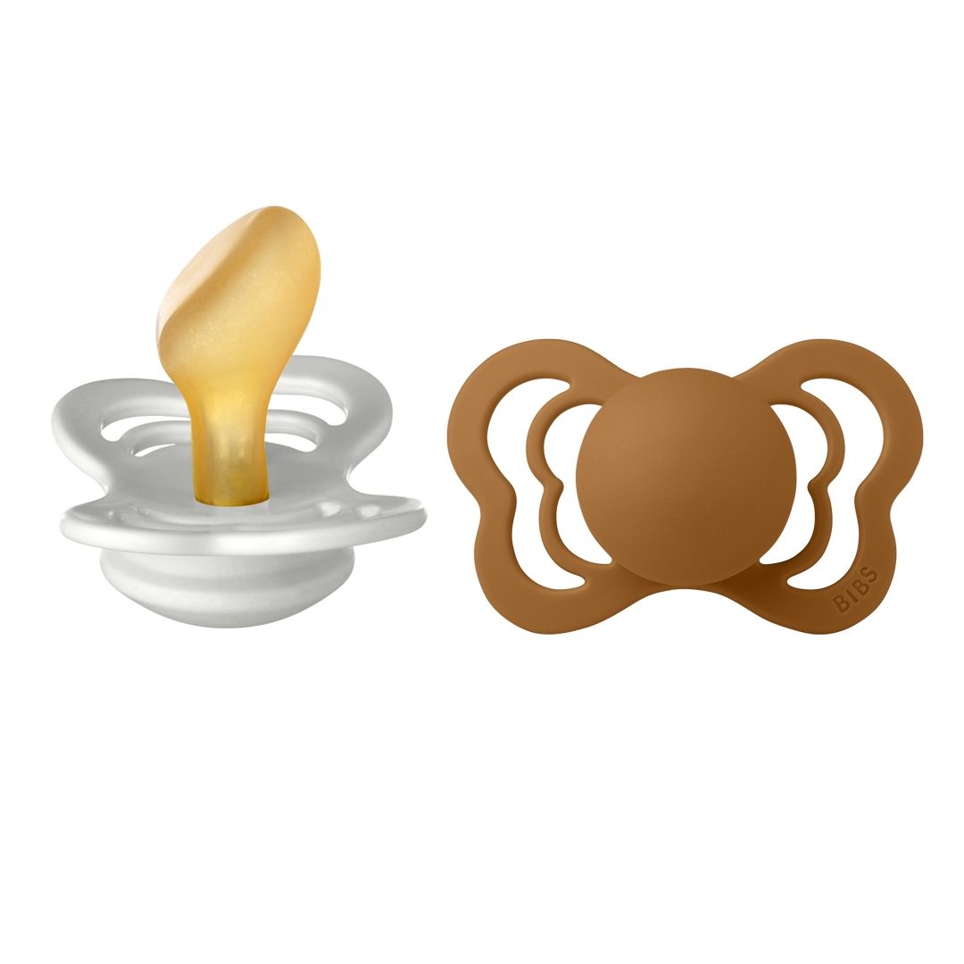 Bibs - Pack of 2 Couture Latex Pacifier |  Haze & Caramel | Size 2