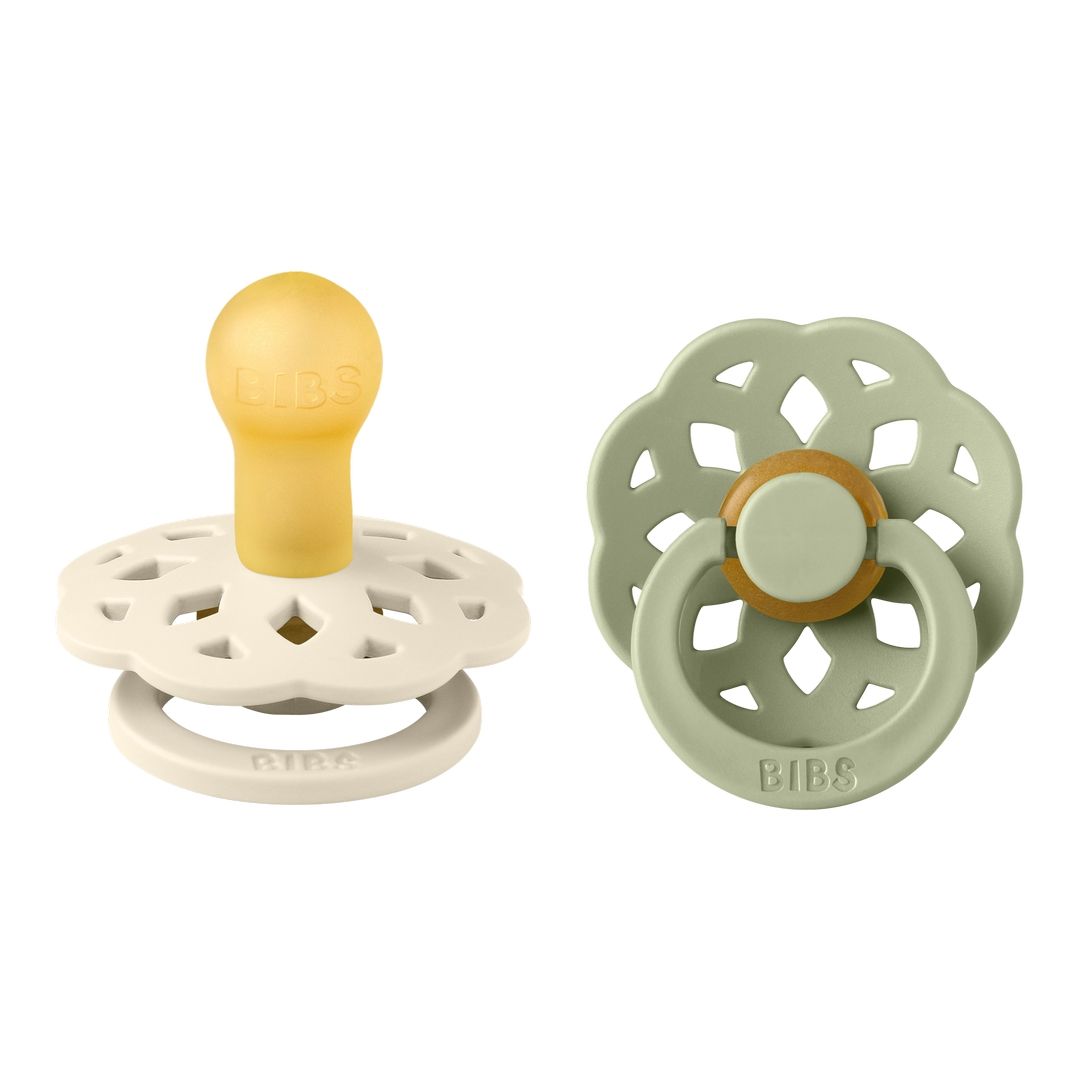 Bibs - Pack of 2 Boheme Latex Pacifier | Ivory & Sage | Size 1