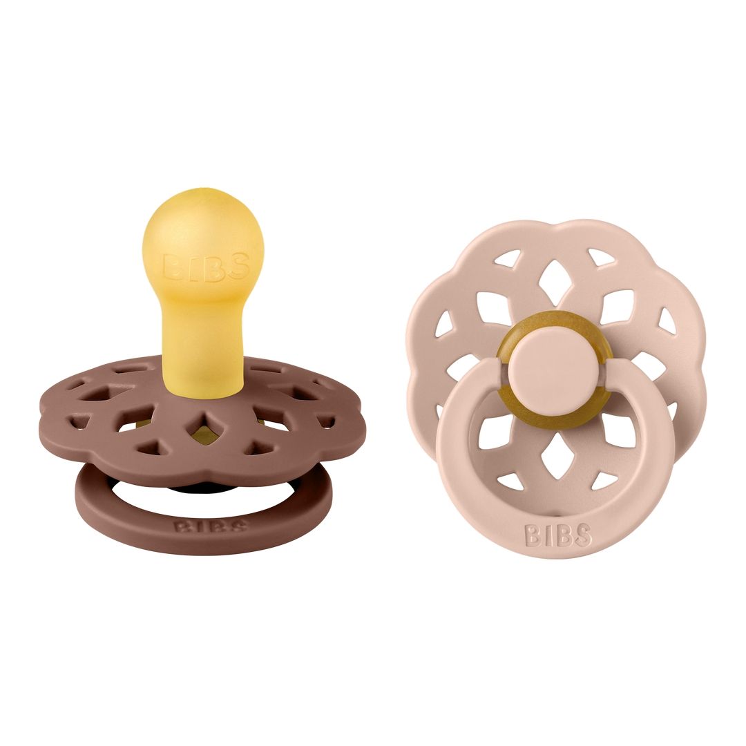 Bibs - Pack of 2 Boheme Latex Pacifier | Woodchuck & Blush | Size 1