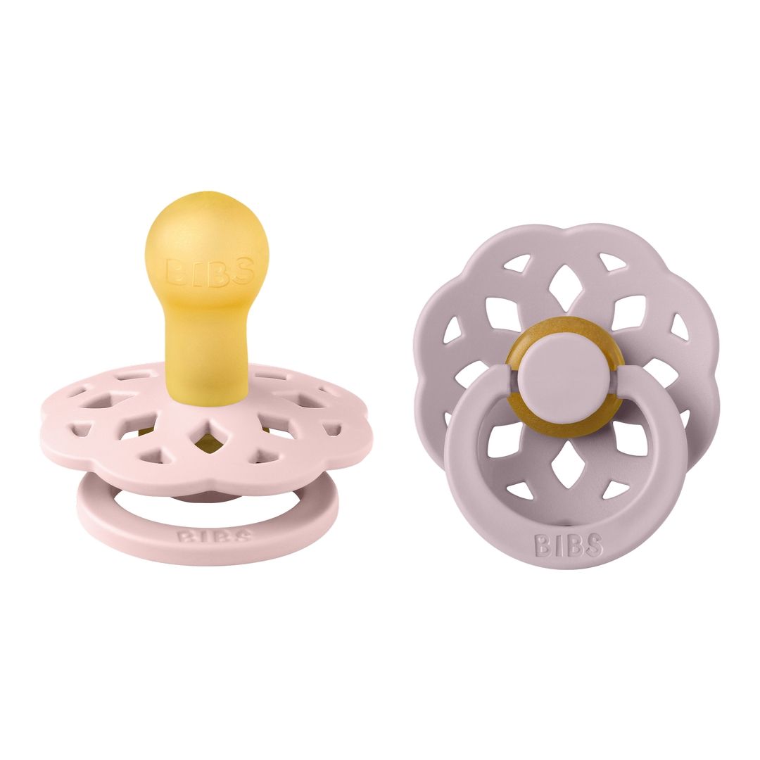 Bibs - Pack of 2 Boheme Latex Pacifier | Blossom & Dusky Lilac | Size 1