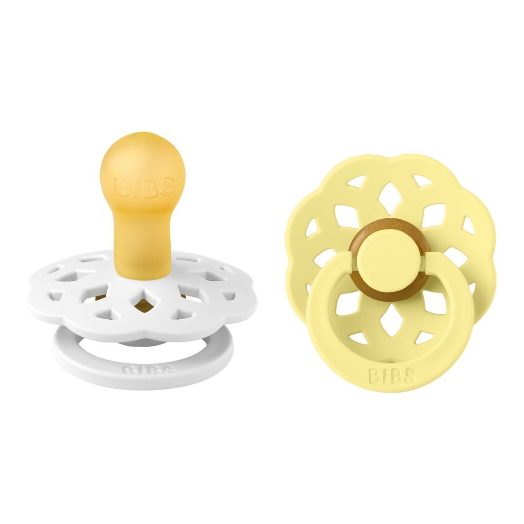 Bibs - Pack of 2 Boheme Latex Pacifier | White & Sunshine | Size 1