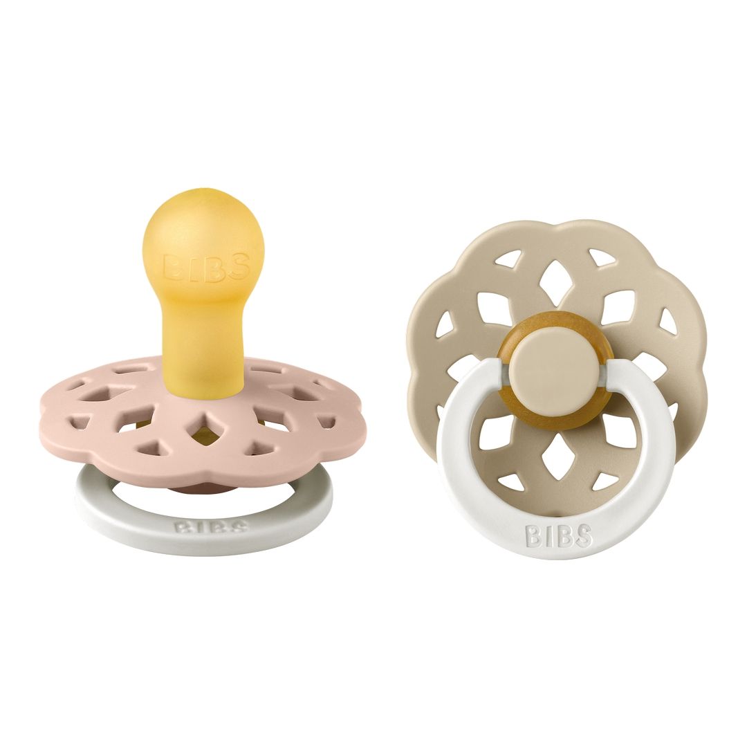 Bibs - Pack of 2 Boheme Latex Pacifier | Blush Glow & Vanilla Glow | Size 1