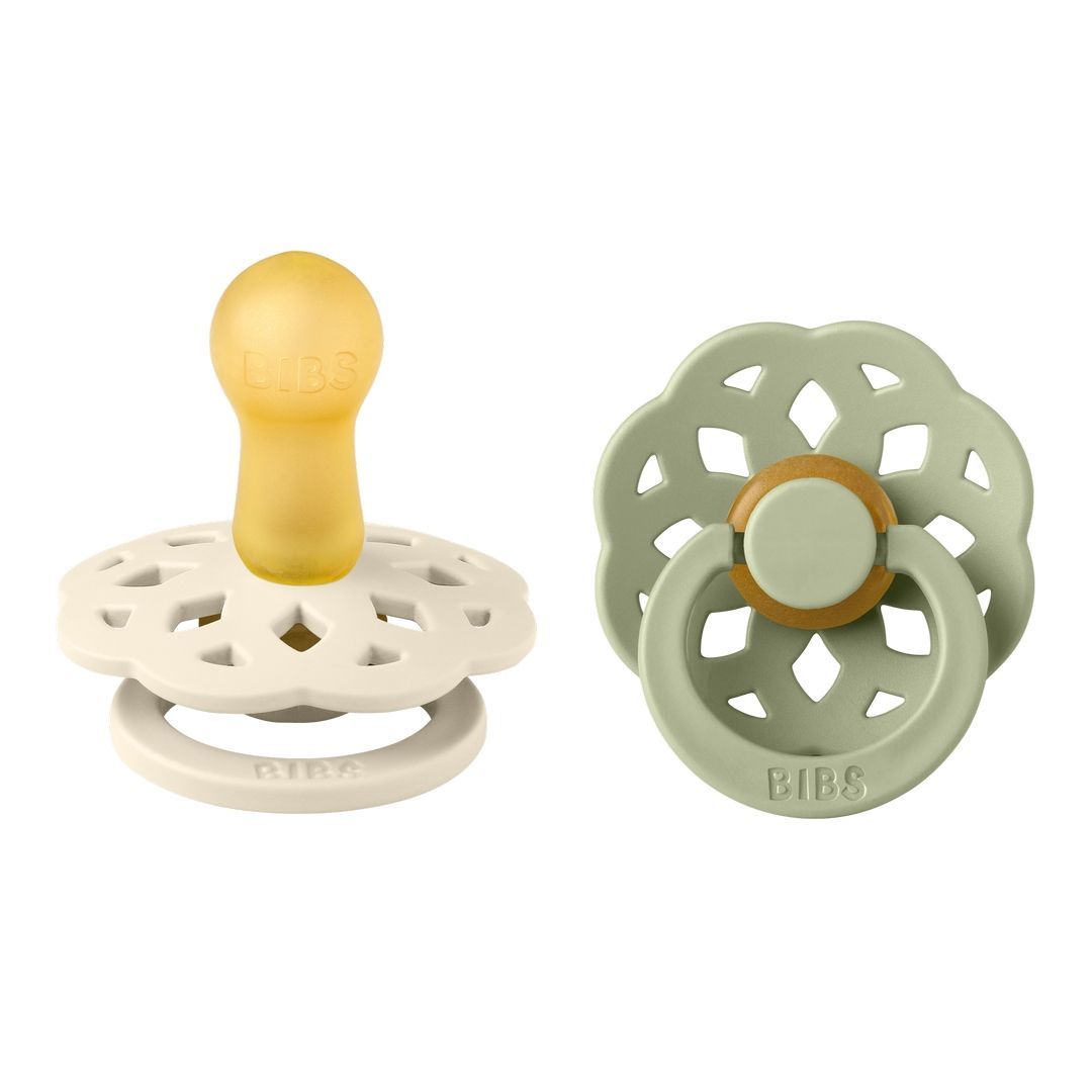 Bibs - Pack of 2 Boheme Latex Pacifier | Ivory & Sage | Size 2