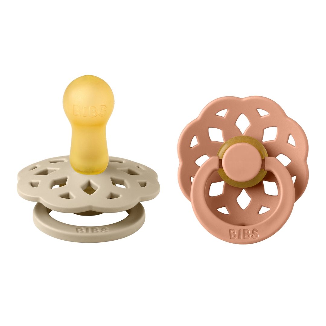 Bibs - Pack of 2 Boheme Latex Pacifier | Vanilla & Peach | Size 2