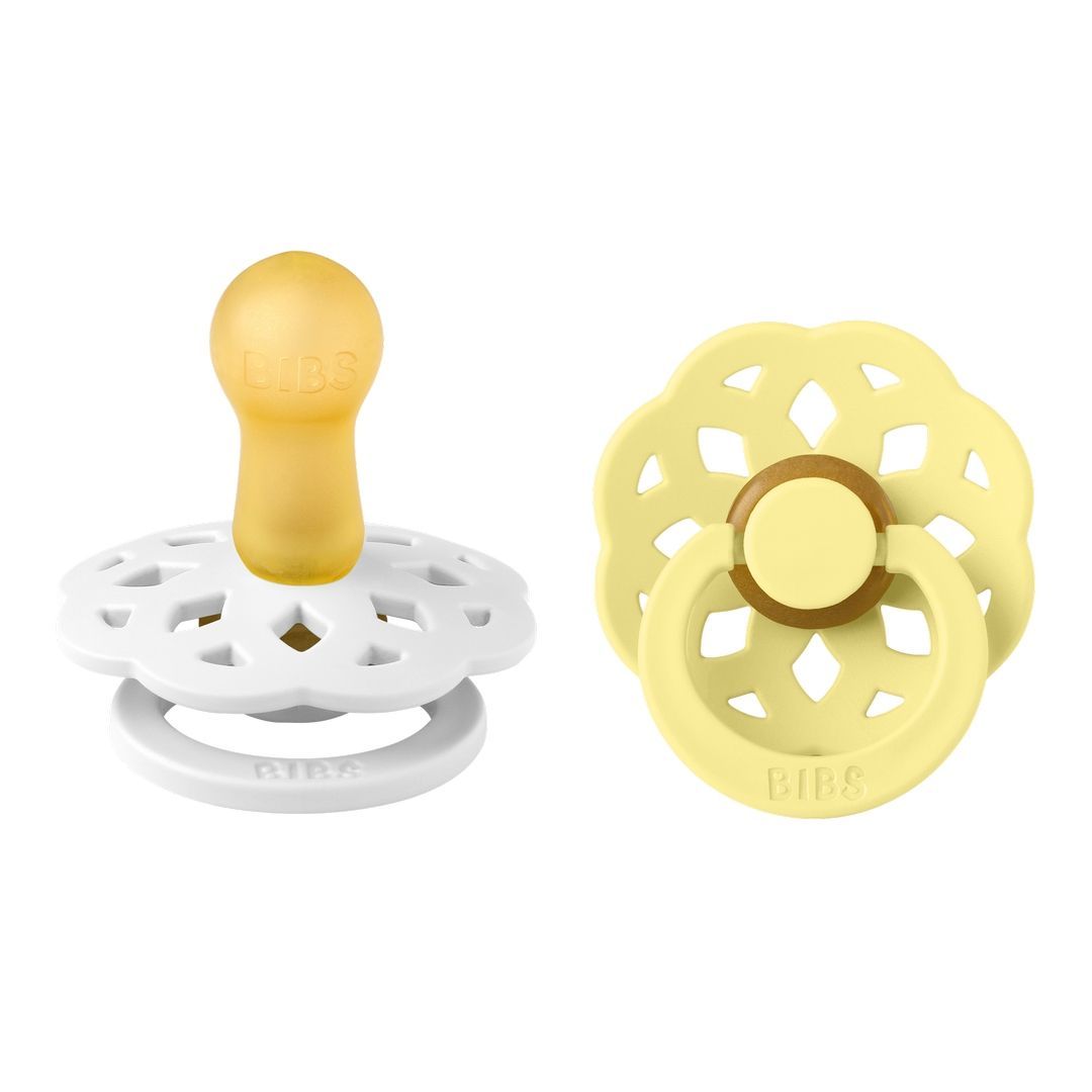 Bibs - Pack of 2 Boheme Latex Pacifier | White & Sunshine | Size 2