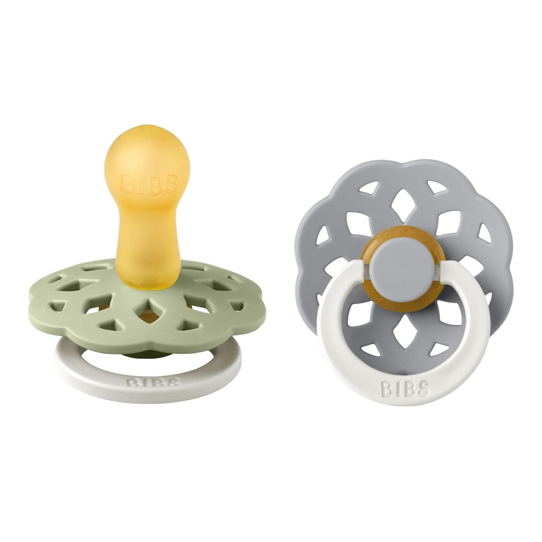 Bibs - Pack of 2 Boheme Latex Pacifier | Sage Glow & Cloud Glow | Size 2