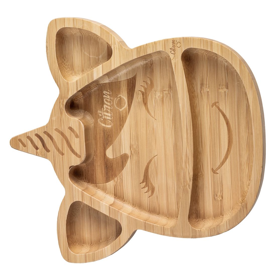 Citron - Organic Bamboo Plate & Spoon | Unicorn Blush Pink